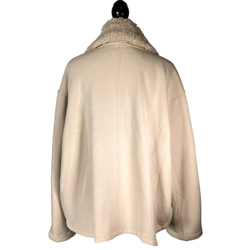 Women's Gray Sherpa Lined Jacket Full Zip Sweatshirt Swing Westbound Fleece